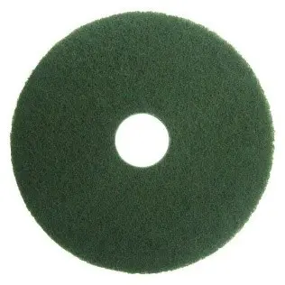 A green scrub pad on a white background.