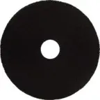 A black disc on a white background.