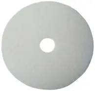 A white polishing pad on a white background.