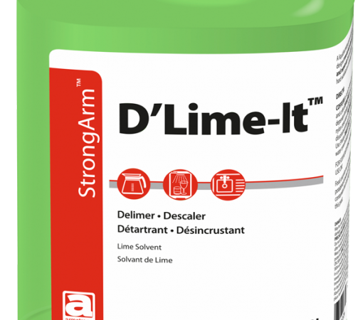 A bottle of d-lime-it degreaser.