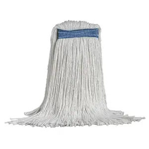 A white mop on a white background.