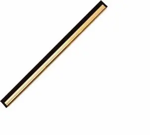 A gold and black pencil on a white background.