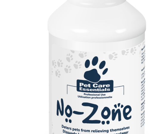 A bottle of pet care no - zone on a white background.