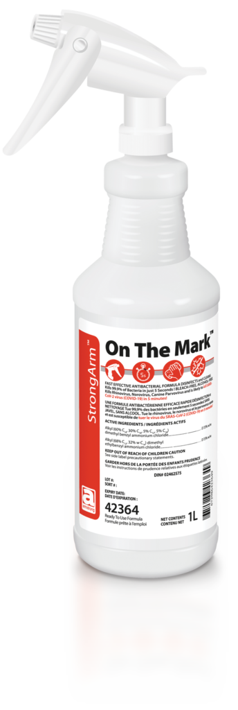 A bottle of on the mark on a white background.